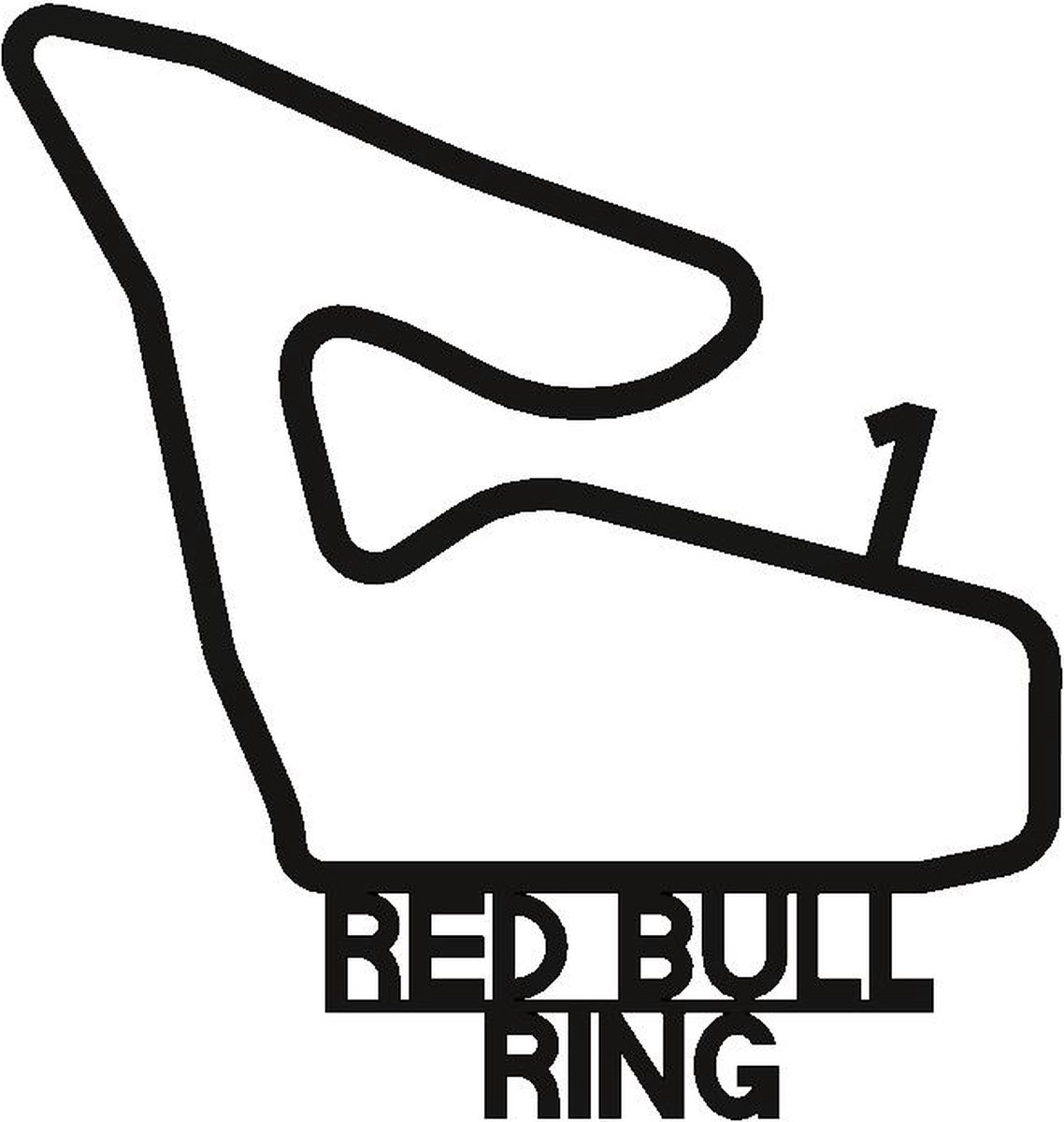Kunst van metaal - f1 circuit Spielberg #1t - wanddecoratie industrieel - zwart gepoedercoat - staal