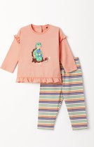 Woody pyjama baby meisjes - koraal - schildpad - 231-3-PLG-S/491 - maat 56