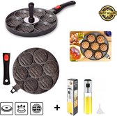 Convivio-Hamburgerpers-Koekenpan-Hamburgermaker-Roestvrij Stalen Hamburger Pers-BBQ accessoires-Zinken Coating Antiaanbaklaag-Met oliespray