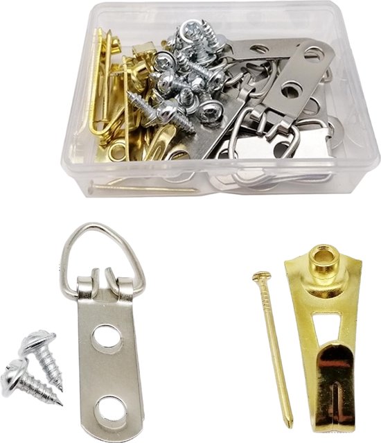 400 Stück Bildaufhänger set, Bilderhaken, Bildaufhänger mit Draht, D