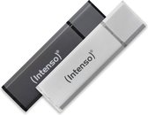 (Intenso) Clé USB Alu Line - 32 Go - USB 2.0 - argent/anthracite - PACK DE 2