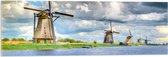 Acrylglas - WIndmolens aan het Water - 90x30 cm Foto op Acrylglas (Wanddecoratie op Acrylaat)