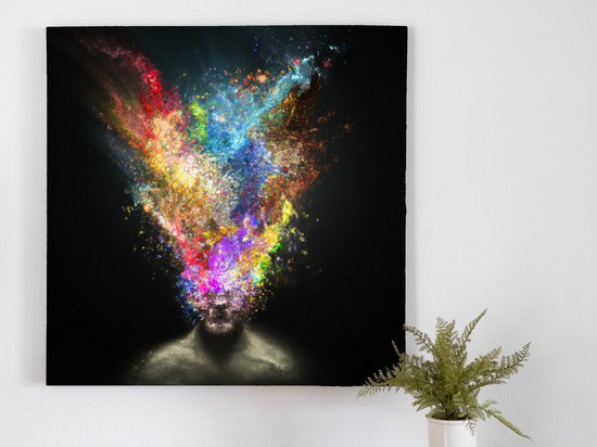 Mindful color explosions | Mindful Color Explosions | Kunst - 100x100 centimeter op Canvas | Foto op Canvas