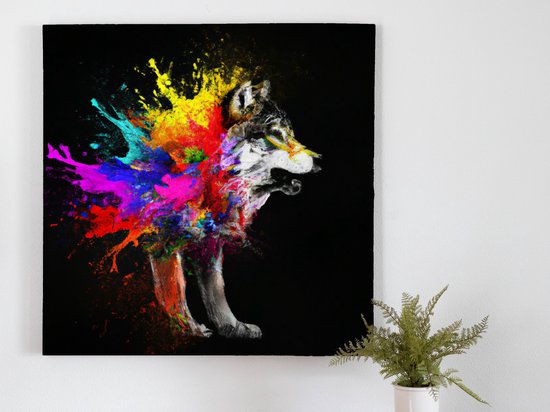 Shadow wolf | Shadow Wolf | Kunst - 40x40 centimeter op Canvas | Foto op Canvas