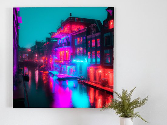 Het rode licht kunst - 40x40 centimeter op Canvas | Foto op Canvas - wanddecoratie