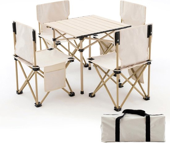 factor Oprichter Soedan Camping tafel met stoelen - kampeertafel - campingstoel - kamperen | bol.com