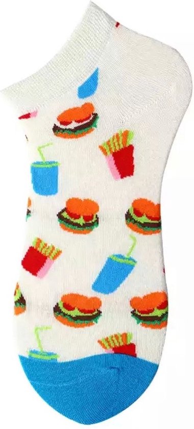 Akyol - Sokken | Eten sokken - 35-39 - wit- fast food - valentijn cadeau -valentijn - burger sokken - sinterklaas cadeau sokken - friet sokken- sokken - fast food sokken-sokken met eten erop -kerst cadeau sokken - hamburger sokken - grappige sokken