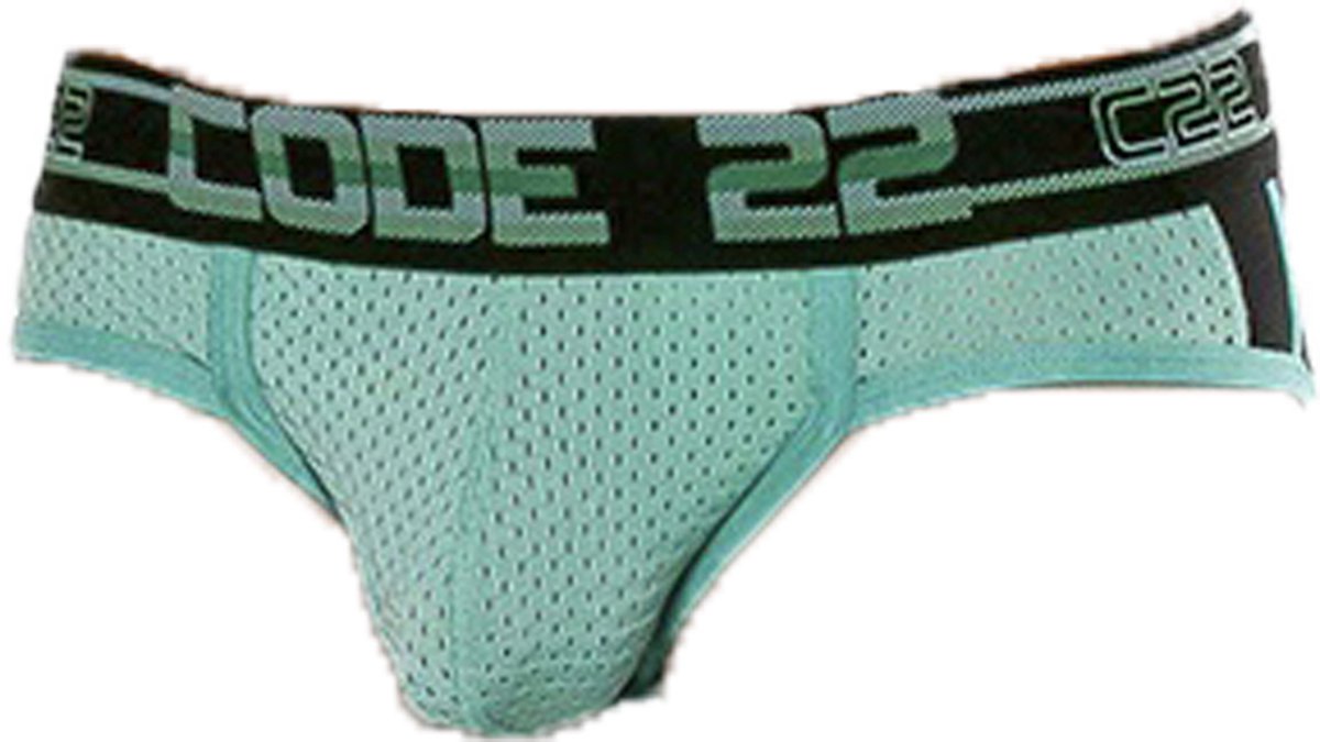 CODE 22 Motion Push-up Brief Turquoise - MAAT S - Heren Ondergoed - Slip voor Man - Mannen Slip