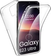 360º graden voor en achter bescherming case - Geschikt voor Samsung Galaxy S23 Ultra - Dun en Licht hoesje - Transparant