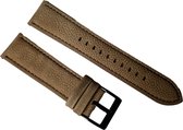 Bracelet Smartwatch - Convient pour Samsung Galaxy Watch 3 45 mm, Gear S3, Huawei Watch GT 2 46 mm, Garmin Vivoactive 4, bracelet de montre 22 mm - Cuir - Fungus - Grijs
