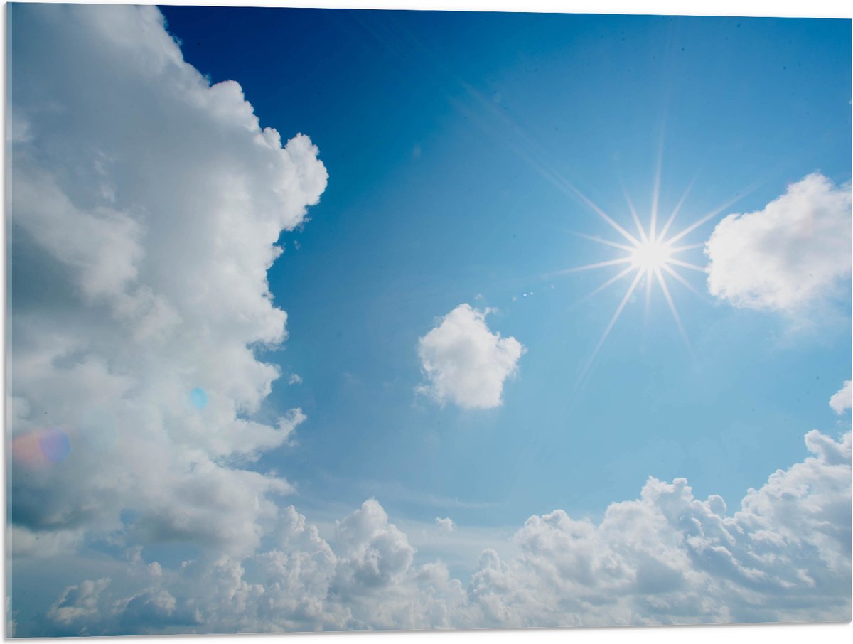 Acrylglas - Felle Zon door Sluierbewolking - 80x60 cm Foto op Acrylglas (Met Ophangsysteem)