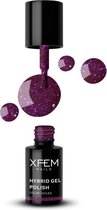 XFEM UV/LED Hybrid Gellak 6ml. #0160 Plummy Violet - Paars - Glanzend - Gel nagellak