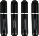 Mini Parfum Flesjes - 4-pack - Navulbaar - Reisflesjes - Parfumverstuiver - Zwart