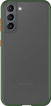 Telefoonglaasje Hoesje Geschikt voor Samsung Galaxy S21 Plus - Kunststof - Groen Transparant - Beschermhoes - Case - Cover