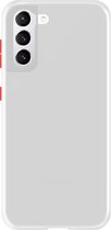 Telefoonglaasje Hoesje Geschikt voor Samsung Galaxy S21 Plus - Kunststof - Wit Transparant - Beschermhoes - Case - Cover