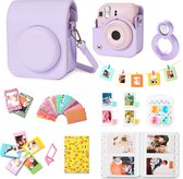Complete Accessoires Set geschikt voor Fujifilm Instax Mini 12 - Case - Camera Tas - Hoesje - Filters - Fotoboek - Fotoalbum en meer - Lilac Purple