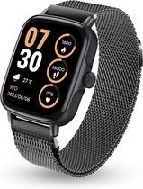 AyeWay Smartwatch - Stalen Band - Waterdicht & Touchscreen - 70 Sportmodes - Met App - Smartwatch Heren & Dames - Zwart