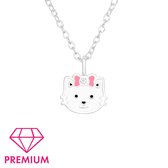 Princess Ketting Kitty - 925 Zilver - Poes - 8x7mm - 36+3cm