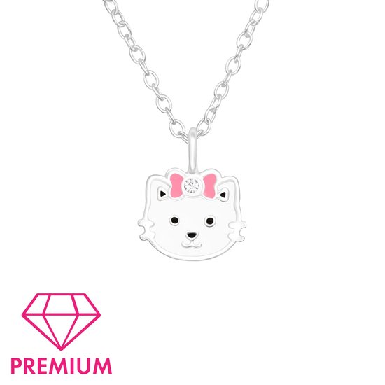 Princess Ketting Kitty - 925 Zilver - Poes - 8x7mm - 36+3cm