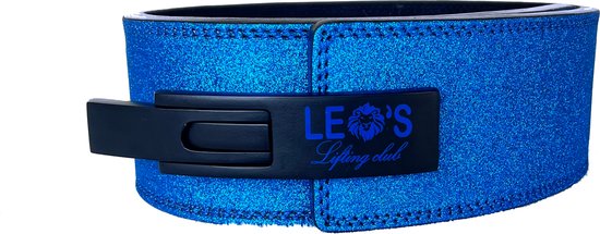 Leo s Lifting Club Blue Sparkle Leverbelt Glitter Blauwe belt