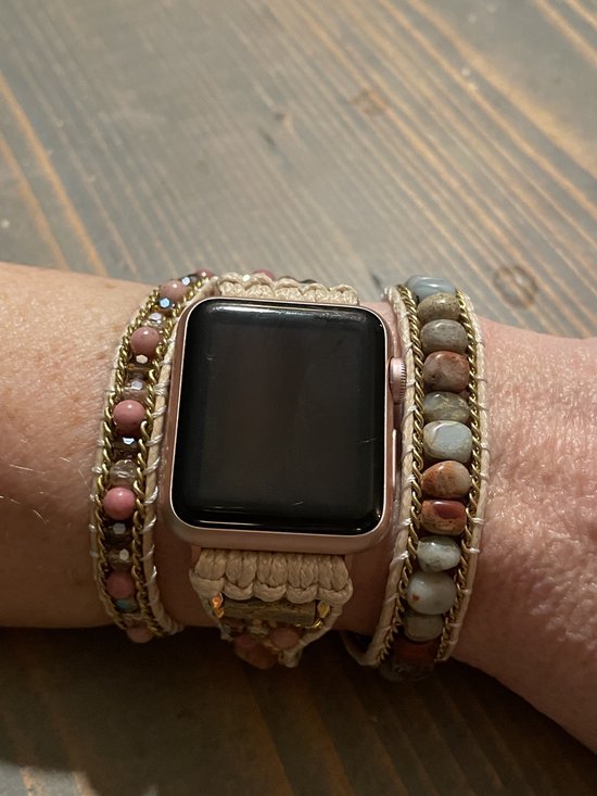 Apple Watch bohemian horloge bandje 42/44/45 mm Natuursteen Kralen Wikkelband Ibiza stijl