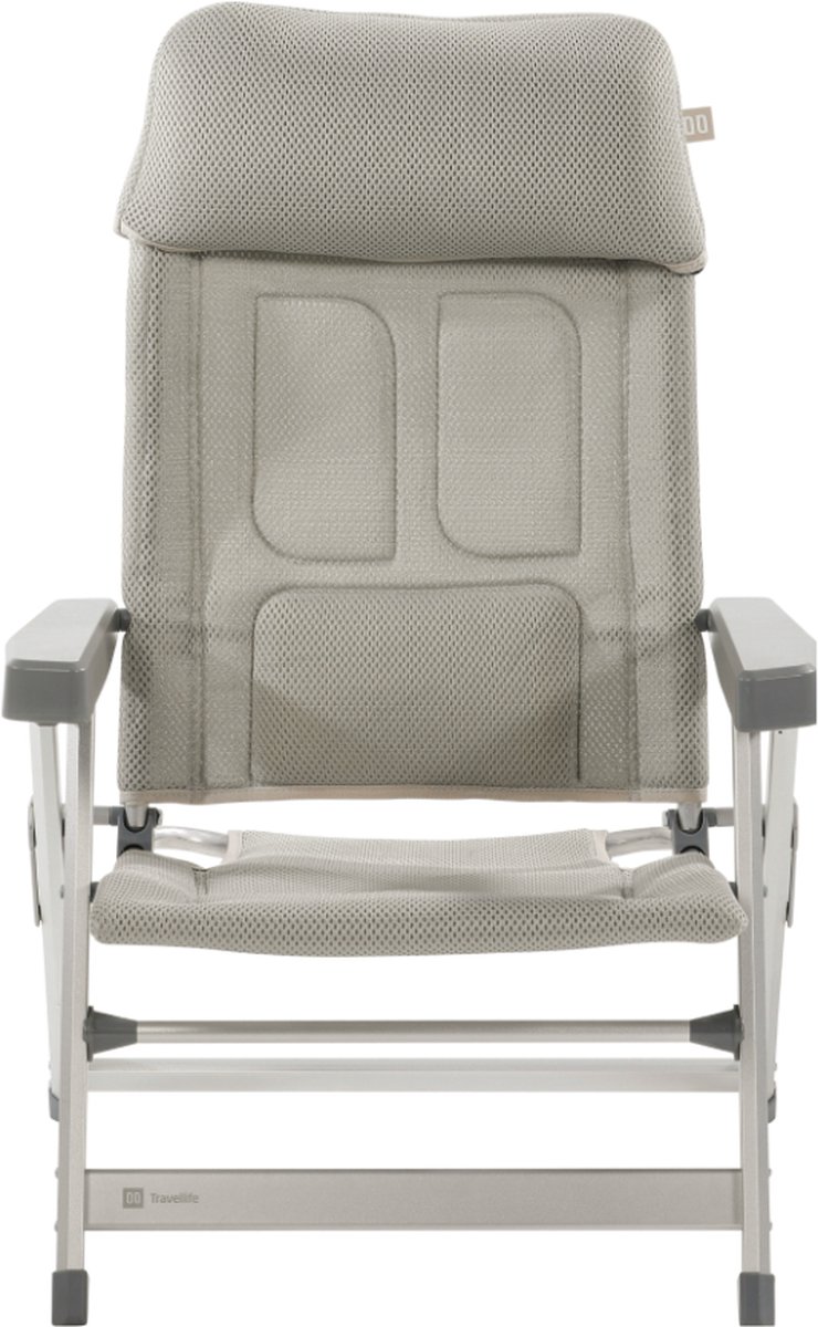 Travellife Lucca standenstoel Lounge cool grey - 3D air mesh bekleding - Lage zithoogte - Water- en uv-bestendig