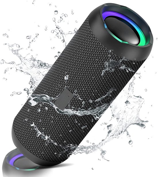 Phreeze Bluetooth Speaker Draadloos - Extra Bass - RGB Verlichting - Speakerbox - Spat Waterdicht - Zwart