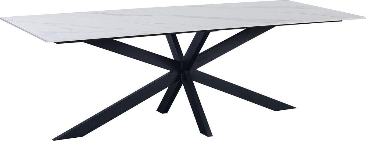 Dimehouse Eettafel Edin Sintered Stone Marmerlook Wit 210 x 100 x 76 cm - Marmer - Modern - Rechthoek