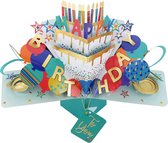 3D Pop-up wenskaart met envelop – Happy Birthday to You - Three Tiered Cake