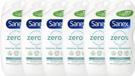 Sanex Zero% Normale huid douchegel - voordeelverpakking - 6 x 250 ml