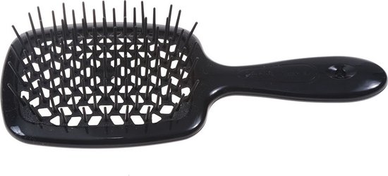 Superbrush kappersborstel voor het ontwarren van het haar Zwart