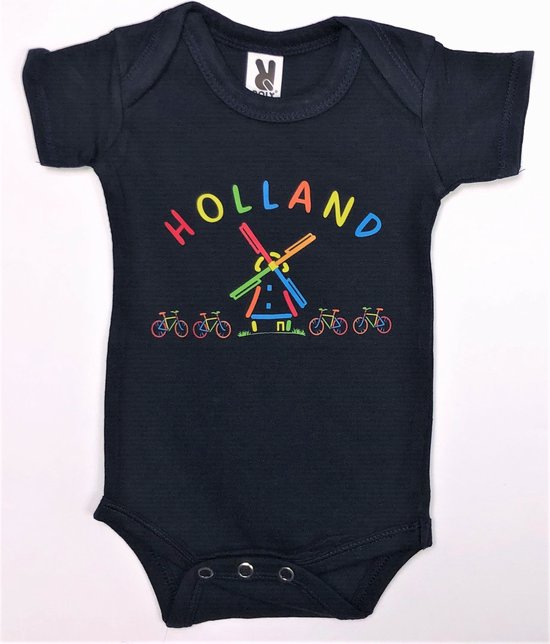Romper donkerblauw Holland molen baby's | Maat 80