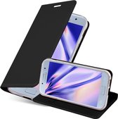 Cadorabo Hoesje geschikt voor Samsung Galaxy A5 2017 in CLASSY ZWART - Beschermhoes met magnetische sluiting, standfunctie en kaartvakje Book Case Cover Etui