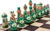 Afbeelding van het spelletje Babushka Green schaakset - Opklapbaar Decoratieve Schaakbord met Schaakstukken - Koning 90mm - Schaakbord 420x210