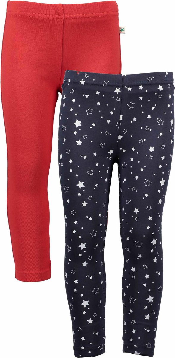 Blue Seven Meisjes Leggings (2stuks) Rood en Blauw met sterren - Maat 128