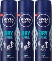 NIVEA MEN Deo Spray - Dry Fresh - Voordeelverpakking - 3 x 150 ml