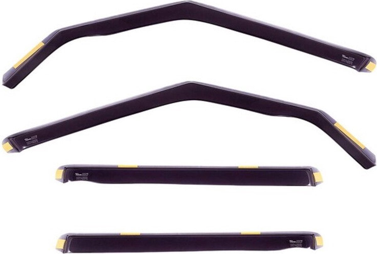 Zijwindschermen Skoda Yeti pasvorm tbv model 2009-2018 - donker getint tbv set a 4 schermen tbv voor & achterzijde L+R