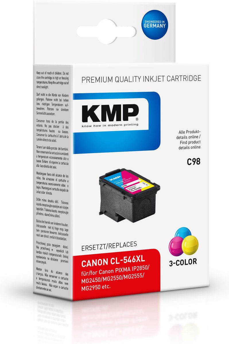 KMP C98 inktcartridge Cyaan, Magenta, Geel