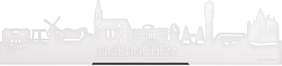 Standing Skyline Doetinchem Wit Glanzend - 60 cm - Woondecoratie design - Decoratie om neer te zetten en om op te hangen - Meer steden beschikbaar - Cadeau voor hem - Cadeau voor haar - Jubileum - Verjaardag - Housewarming - Interieur -