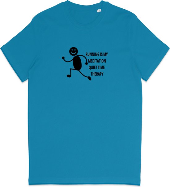 T Shirt Dames Heren - Hardlopers - Quote Grappig - Joggers - Blauw - Maat XL