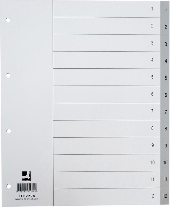 Herlitz 10841906 tabblad A-Z, 14,8 x 21 cm, PP met europerforatie, grijs