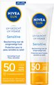 NIVEA SUN Face Sensitive Zonnebrand Gezicht - SPF 50 - Voor de gevoelige huid - Zonnebrandcrème - Parfumvrij - 50 ml