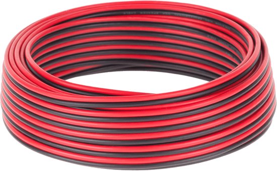 Speaker kabel luidsprekersnoer CCA rood / zwart 2x 0.75mm 10m