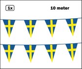 Vlaggenlijn Zweden 10 meter - Landen EK WK zweeds festival thema feest fun