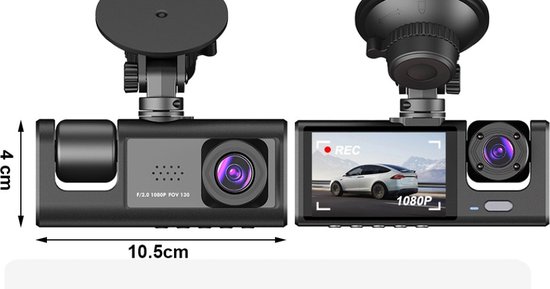 YSM Dashcam - Dubbel Camera - Full Hd 1080p - 130 graden - Nachtvisie -  Parkeerstand -... | bol.com