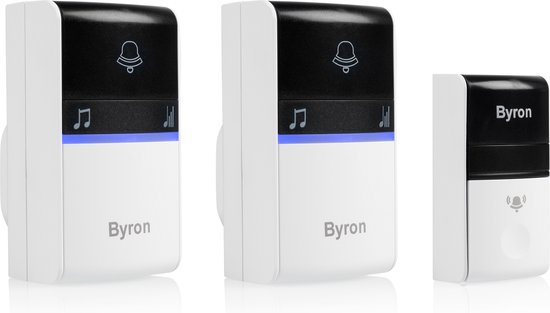 Byron DBY-23415 - Deurbel Draadloze set - 100m Bereik - IP44 waterdicht - Wit — afbeelding 2