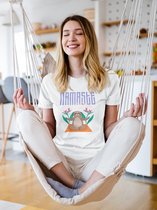 Shirt - Namaste let it go - Wurban Wear | Grappig shirt | Yoga | Unisex tshirt | Meditatie | Yoga kleding | Yoga mat | Wit & Zwart
