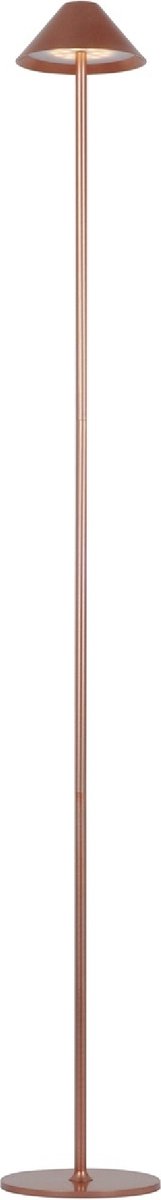 Qute oplaadbare LED vloerlamp buiten, koper, 3W / 320 lumen, 3000K warm wit, dimbaar, IP54, hoogte 1330 mm