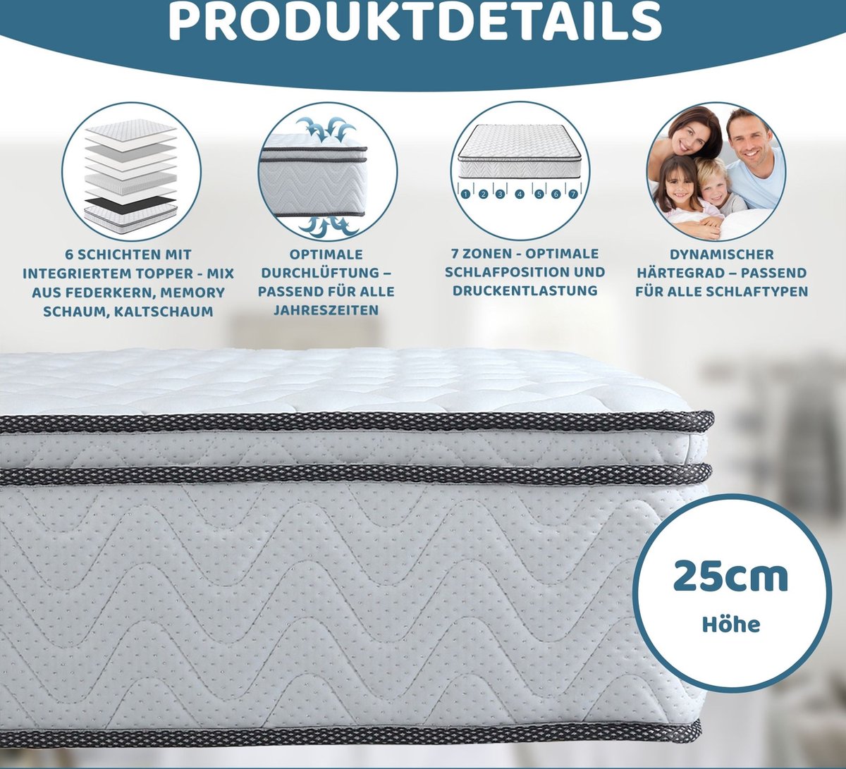 7-zones pocketveringmatras OCEAN CLEAN aanbieding bij Lidl