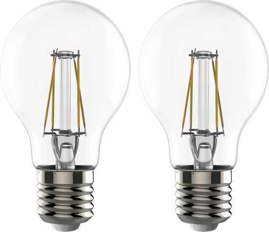 Classic LED Filament Lampen E27 - Helder glas - Dimbaar warm wit licht - Duopack